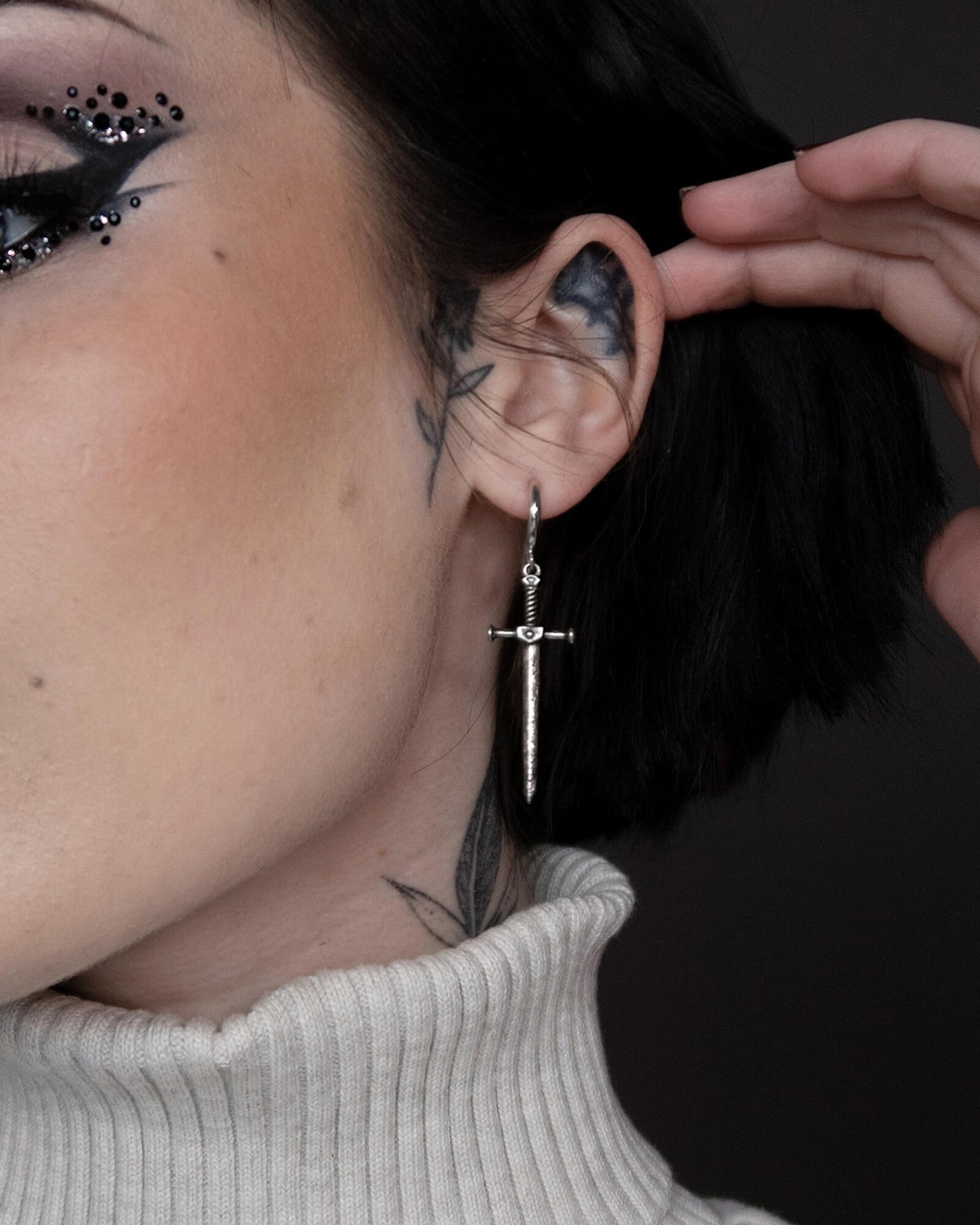 Aradia Sword Earrings-Ear Dangles- Silver - - Ask & Embla