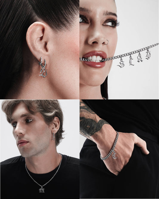 Mini Blackletter Charms - A-Charms- Silver - - Ask & Embla