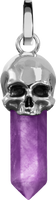 Cranium Crystal Charm - Silver / Amethyst
