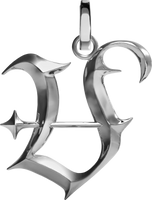 Blackletter Charms - V - Silver