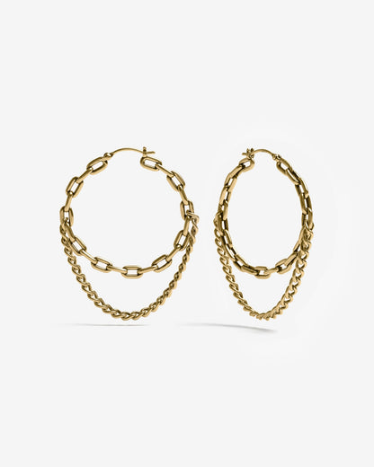 Lynx Chain Earrings-Ear Hoops- Silver - - Ask & Embla