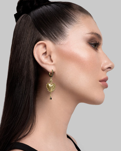Sacred Heart Eternal Earrings-Ear Dangles- Gold - - Ask & Embla