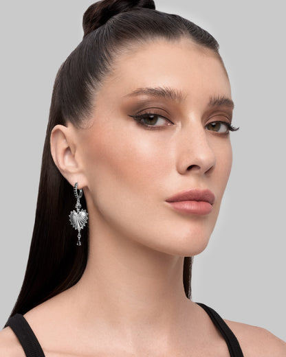 Sacred Heart Eternal Earrings-Ear Dangles- Gold - - Ask & Embla