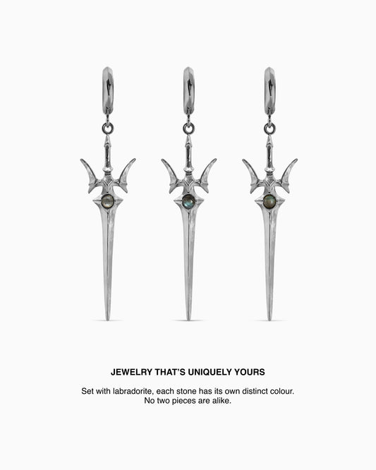 Valkyrie Sword earrings-Ear Dangles- Gold - - Ask & Embla