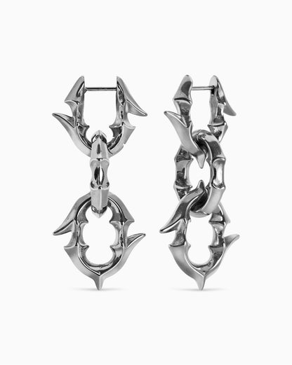 Labyrinth earrings-Ear Dangles- Silver - - Ask & Embla