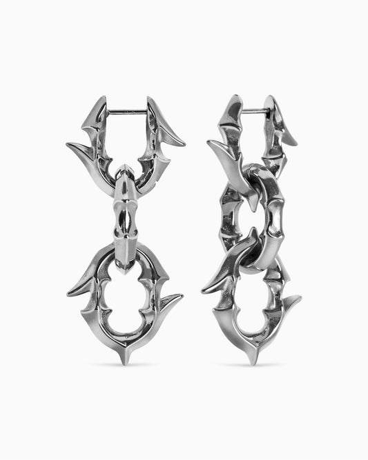 Labyrinth earrings-Ear Dangles- Silver - - Ask & Embla