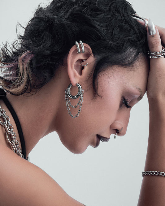 Obscura Chain Earrings-Ear Dangles- Gold - - Ask & Embla