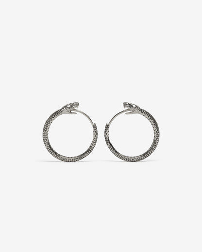 Ouroboros Earrings-Ear Hoops- Small - Silver - Ask & Embla