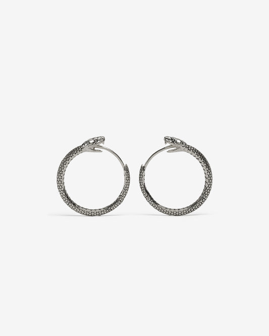 Ouroboros Earrings-Ear Hoops- Small - Silver - Ask & Embla