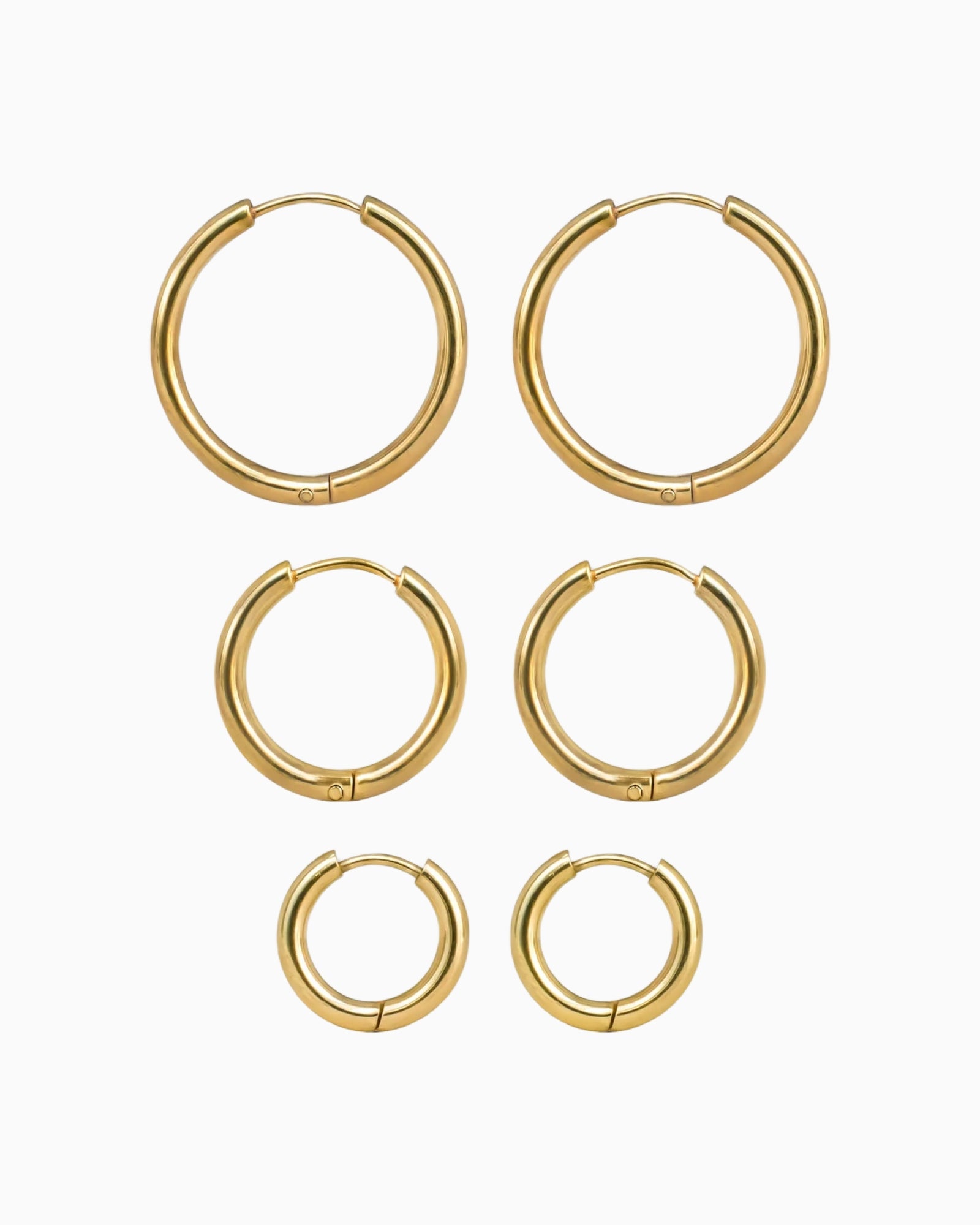 Tria Hoop Earrings Set (Pack of 3)-Ear Hoops- Silver - Pack of 3 - Ask & Embla