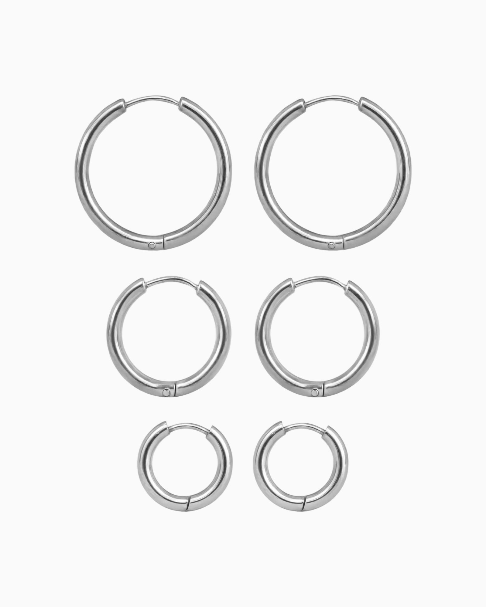 Tria Hoop Earrings Set (Pack of 3)-Ear Hoops- Gold - Pack of 3 - Ask & Embla
