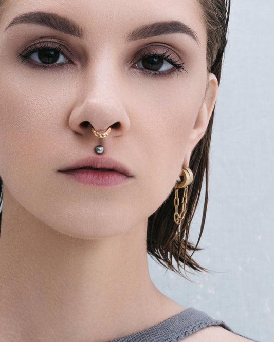 Hale Hammered Ring Clicker-Clickers- Gold - 1.2mm (16g) - Ask & Embla