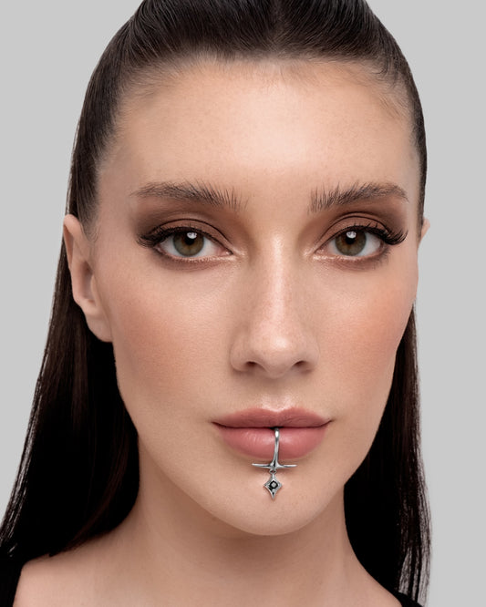 Equinox Lip Cuff-Lip Cuffs- Silver - - Ask & Embla