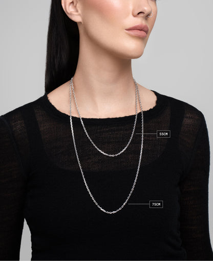 Synth Necklace – 925 Silver-Chain Necklace- Silver - 55 CM - Ask & Embla
