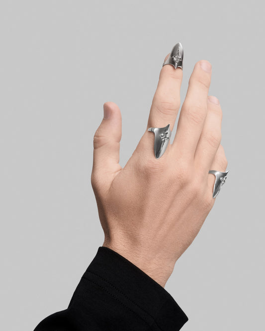 Illyria nail cap ring-Nail Rings- Silver - - Ask & Embla