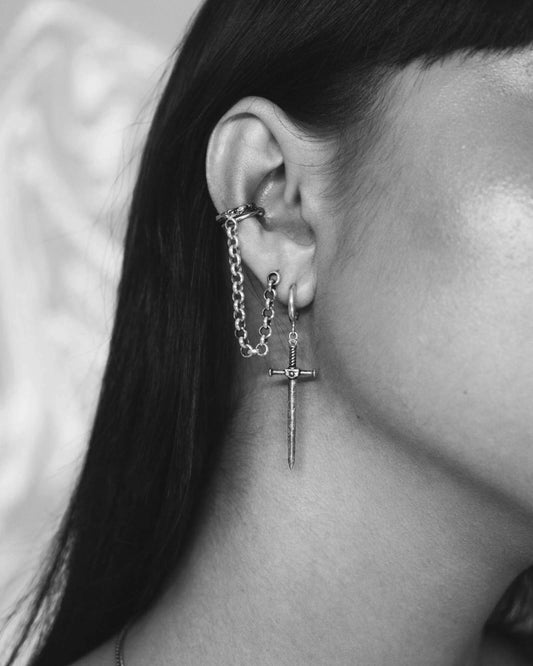 Aradia Sword Earrings-Ear Dangles- Silver - - Ask & Embla