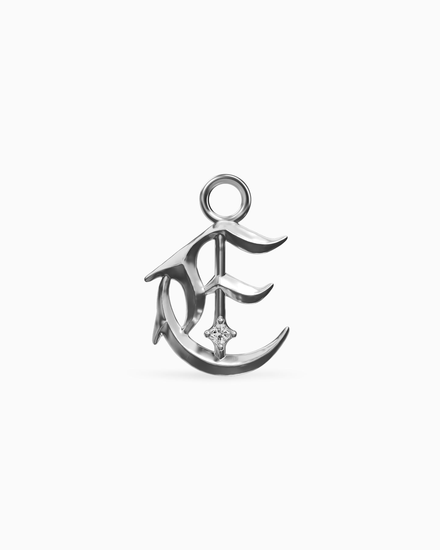 Mini Blackletter Charms - E-Charms- Silver - - Ask & Embla