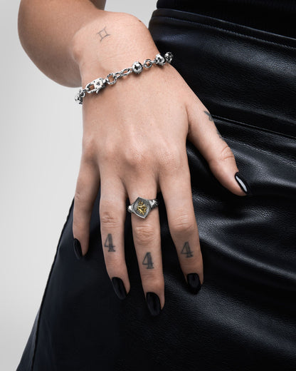 THE SACRILEGE Ring-Rings- Two-toned (Silver Base) - US4 - Ask & Embla