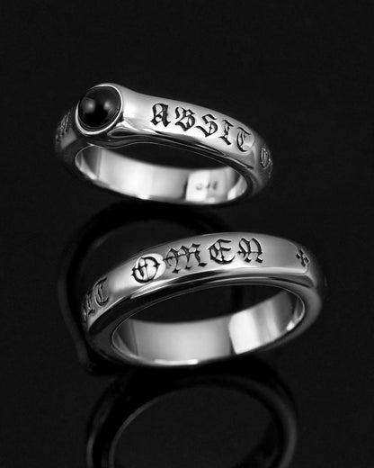 ABSIT OMEN Amulet Ring-Rings- Silver - US5 - Ask & Embla