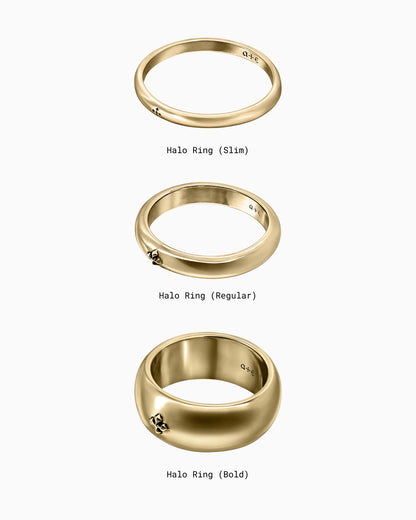 Halo Ring - Slim-Rings- Gold - US5 - Ask & Embla