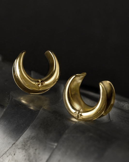 Crescent Moon Saddle Hangers-Saddle Hangers- Gold - 8mm (0g) - Ask & Embla