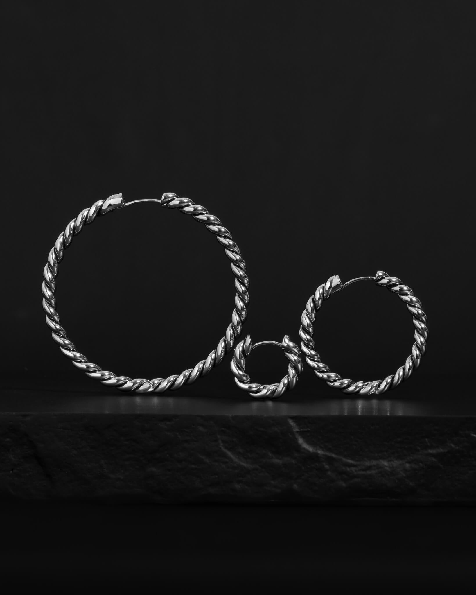 Classic Rope Earrings (Large) - Huggies - Ask and Embla